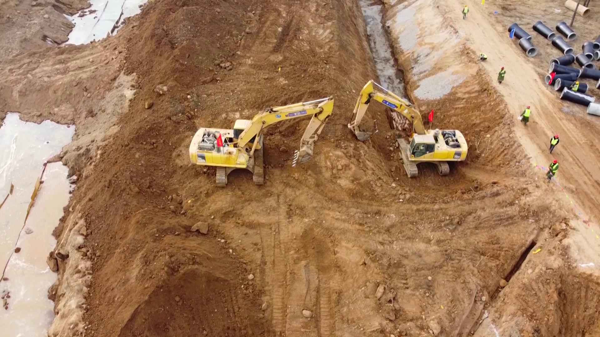 太原热浸塑钢管涂塑钢管 阳曲县中社河河道综合治理工程：全力以赴保工期 为太忻一体化经济区建设作贡献