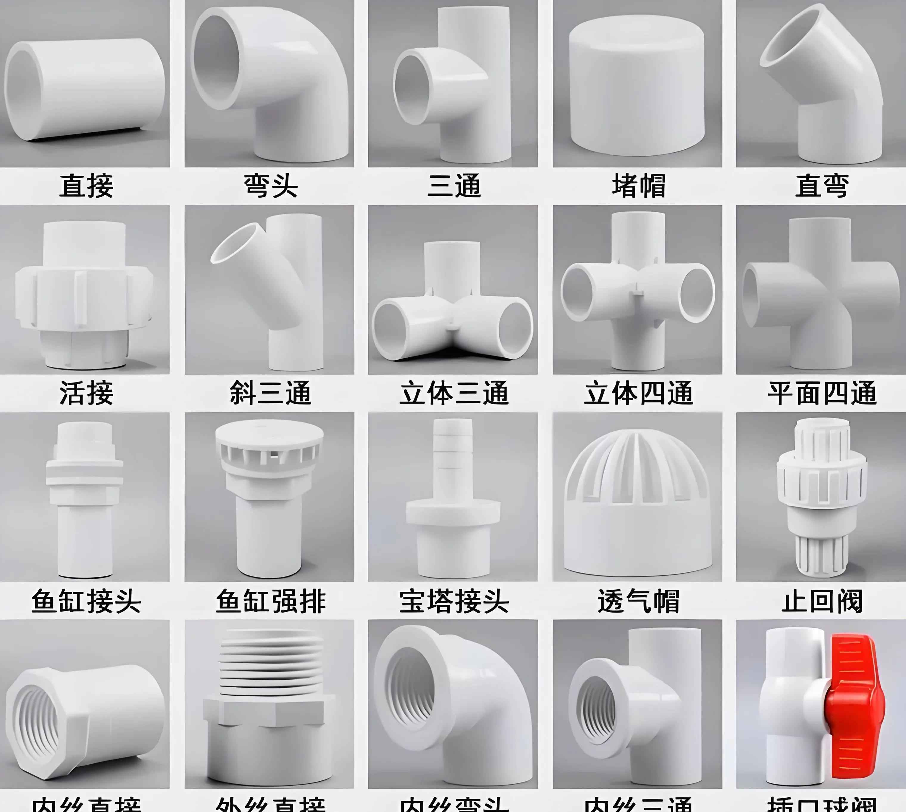 CPVC电力管弯头：PVC管件及其不常用管件大全图解