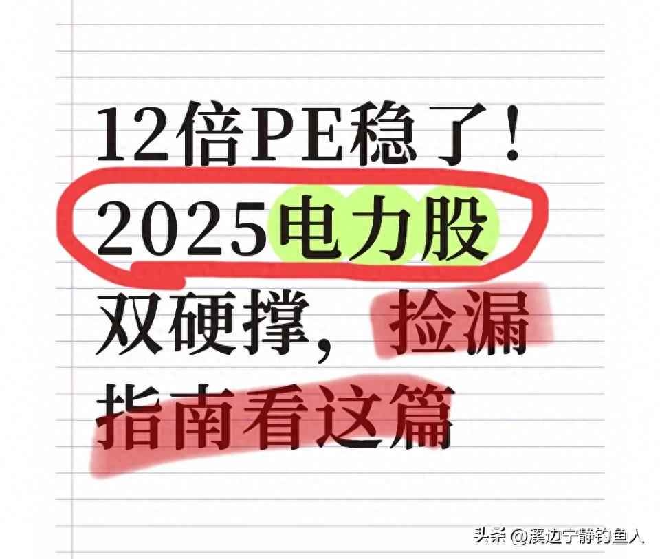 市盈率12倍！2025电力股捡漏机会？政策+业绩双硬撑，普通人一看就懂